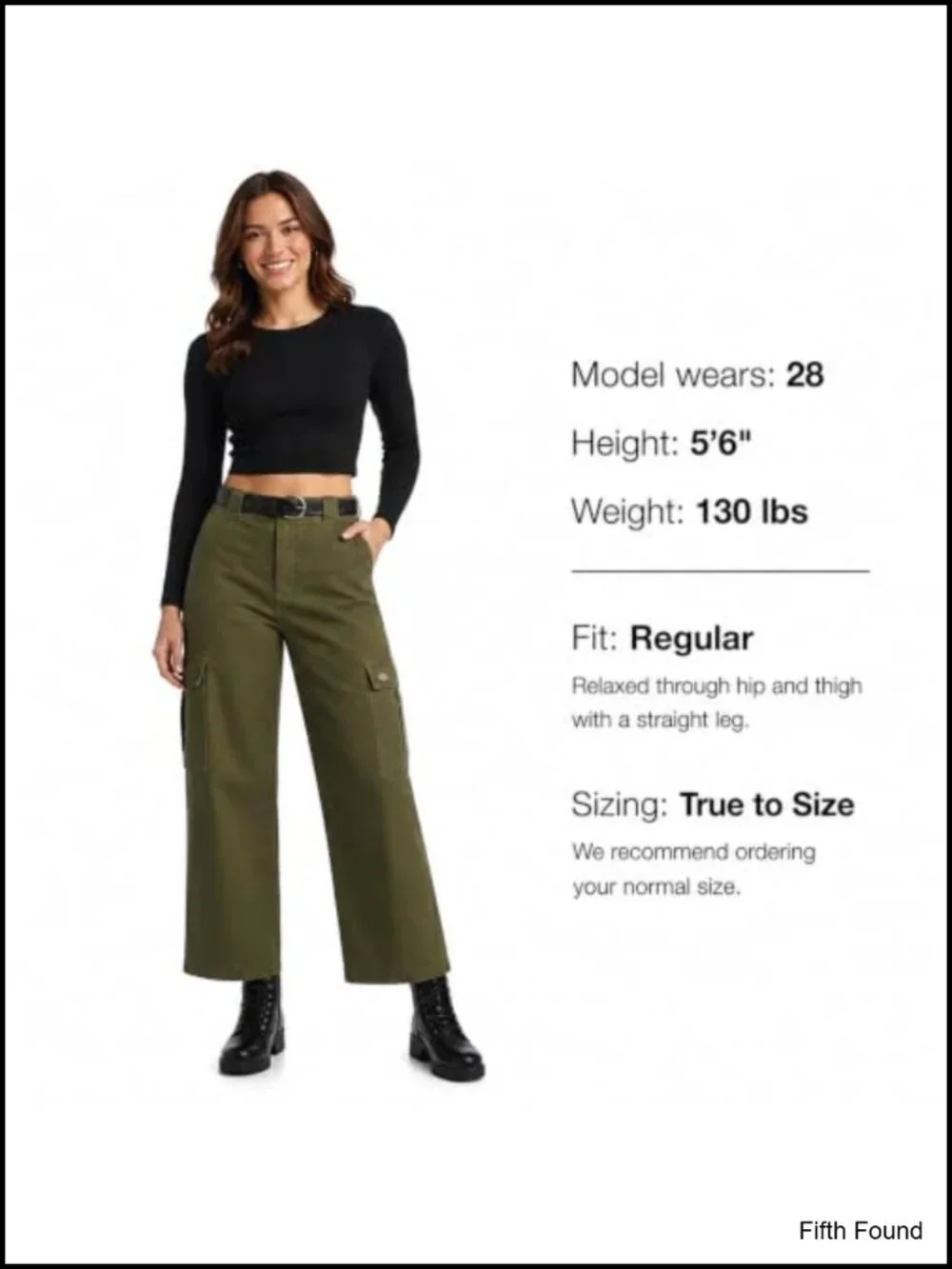 Dickies Womens Wide Leg Cargo Pants High Waisted Regular Fit